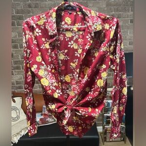 Floral Red Women's Top